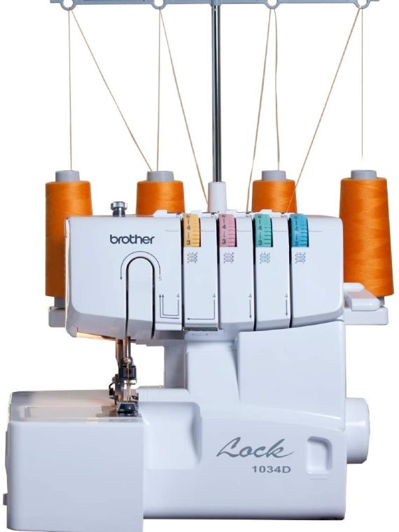 1034D Serger, Heavy-Duty Metal Frame Overlock Machine, 1,300 Stitches Per Minute, Removeable Trim Trap, 3 Included Accessory Feet