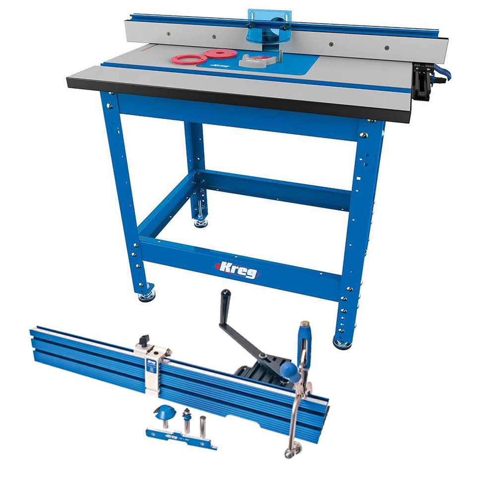 Kreg PRS1045 Precision Router Table System with PRS1200 Beaded Face Frame, Large Tabletop, T-Square Fence, Steel Stand