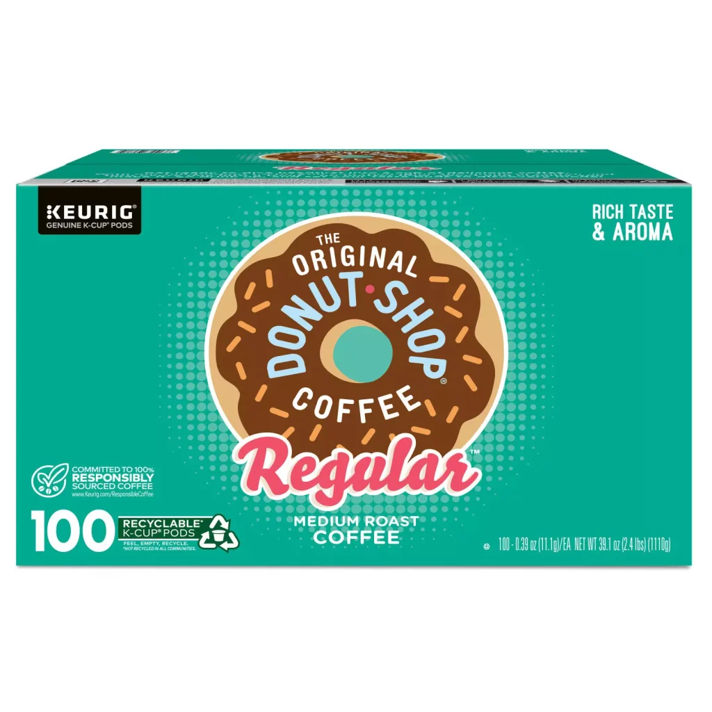 The Original Donut Shop Medium Roast Coffee Pods, 100 Count �?Compatible with Keurig K-Cup Brewers, Kosher Certified