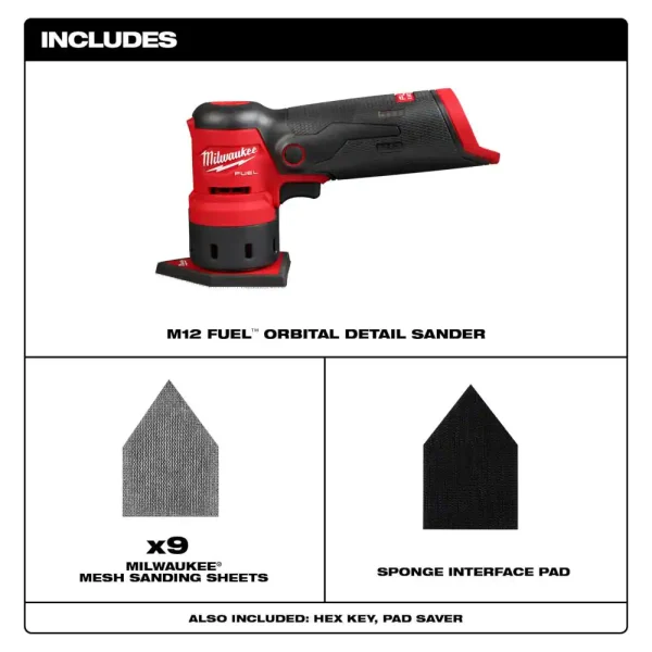 2531-20 M12  12-Volt Lithium-Ion Brushless Cordless Orbital Detail Sander (Tool-Only)