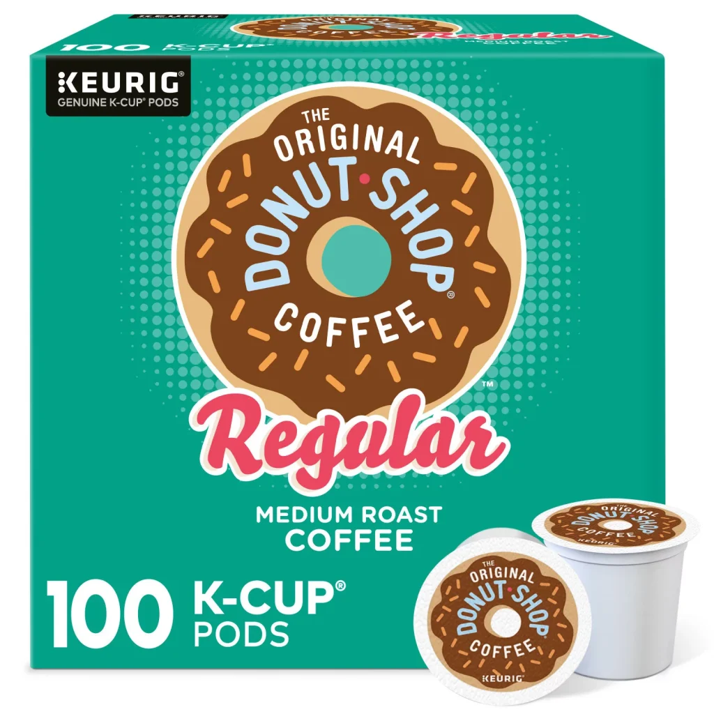 The Original Donut Shop Medium Roast Coffee Pods, 100 Count �?Compatible with Keurig K-Cup Brewers, Kosher Certified