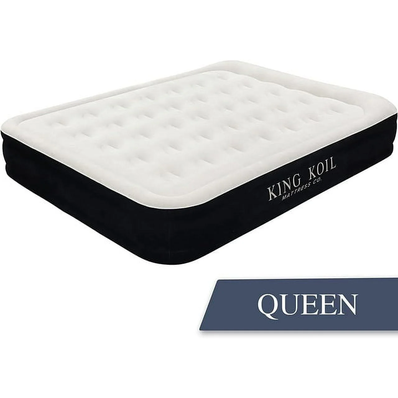 King Koil Luxury Plush Pillow Top Queen Size Air Mattress with Built-in High-Speed Pump for Home, Camping, Guests Inflatable Airbed Double High Blow Up Bed, Durable Waterproof, 1-Year Warranty