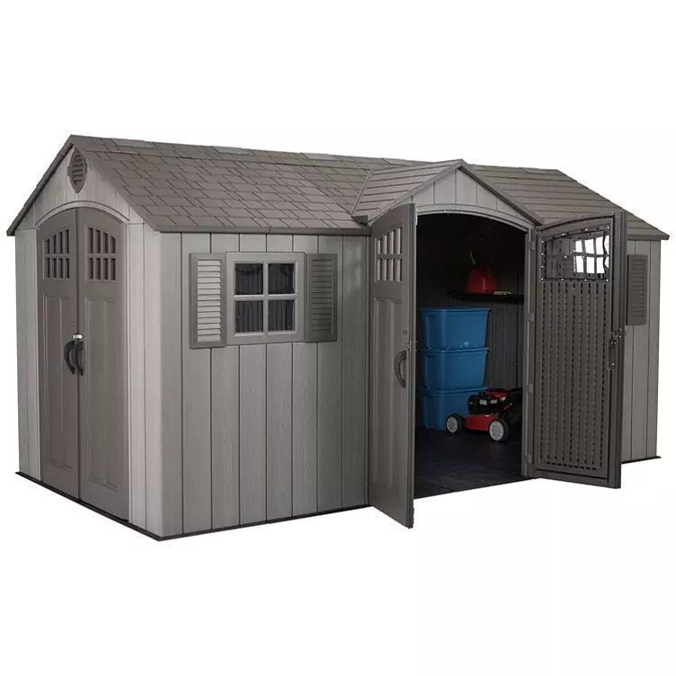 Lifetime 15�� x 8�� Rough Cut Dual-Entry Outdoor Storage Shed