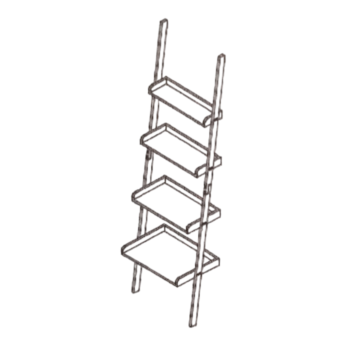 Ribelli Leiterregal, mit 4 Ablagen, aus Bambus - B-Ware neuwertig