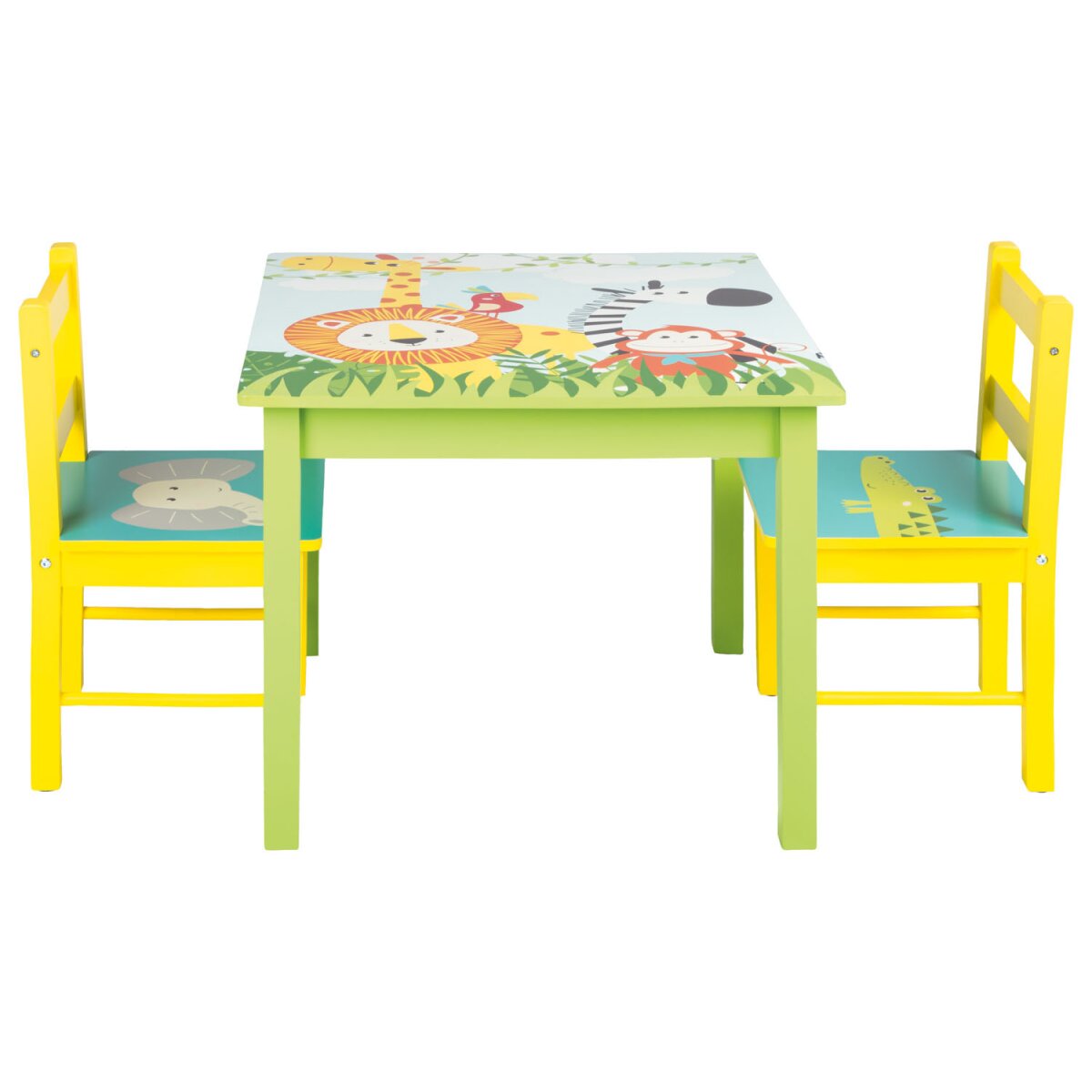 LIVARNO home Kindertisch mit 2 Stühlen, mit Safari-Motiven - B-Ware neuwertig