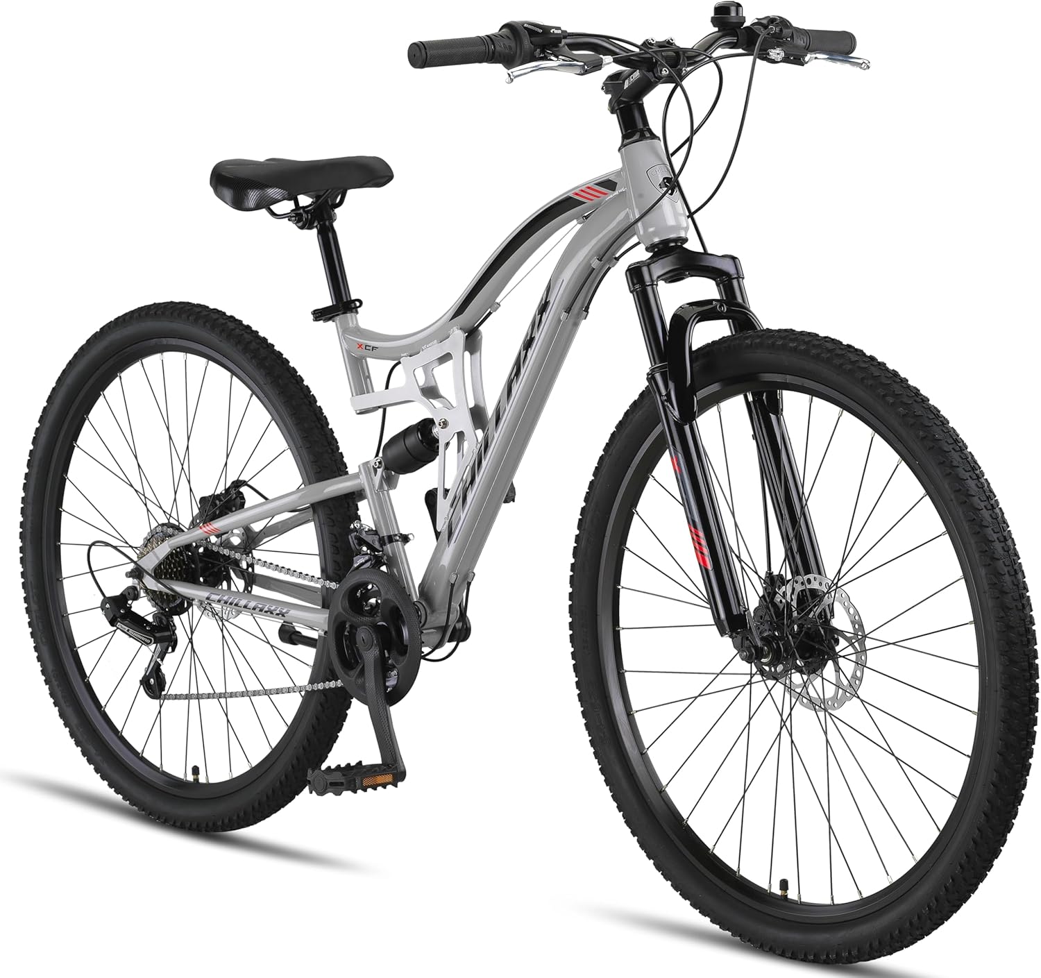 Chillaxx Bike Falcon Premium Mountainbike in 24,26,27.5 und 29 Zoll - Fahrrad für Jungen, Mädchen, Damen und Herren - Scheibenbremse- 21 Gang-Schaltung - Vollfederung