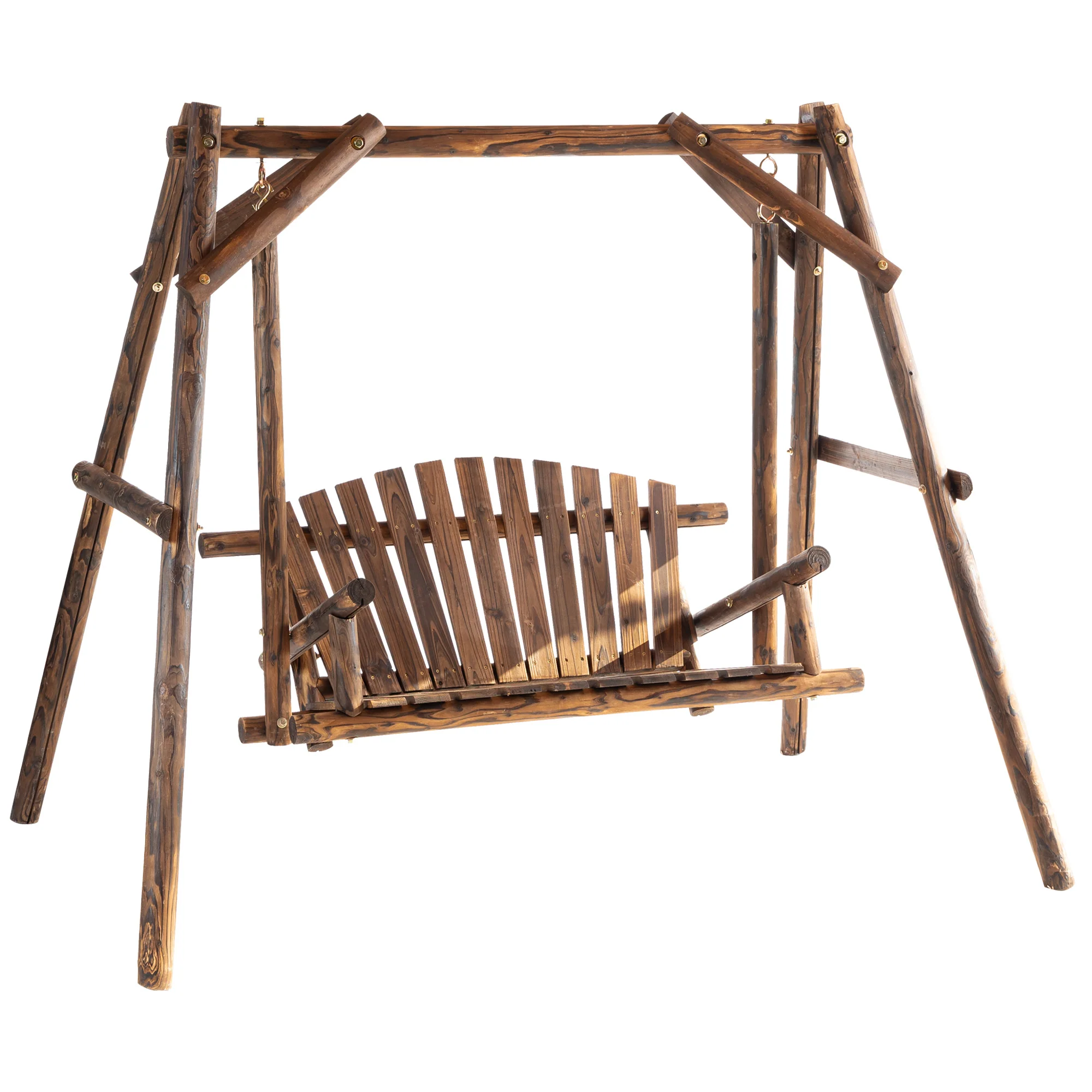 Outsunny Hollywoodschaukel 2-Sitzer Outdoor wetterfest Tannenholz