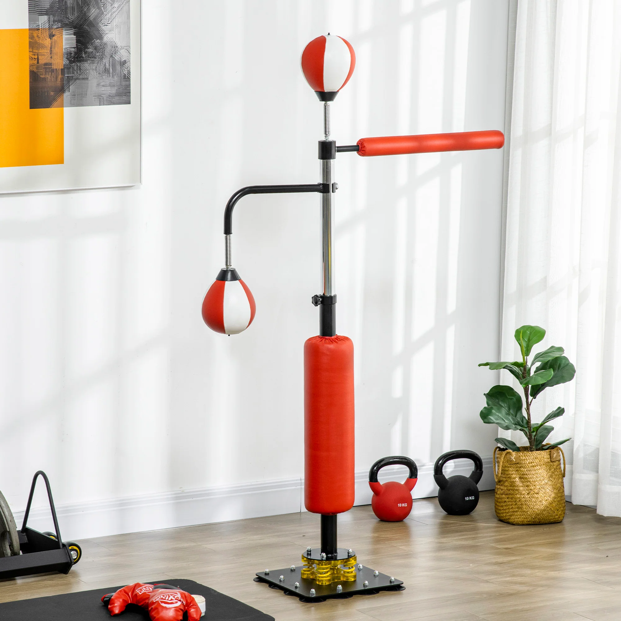 SPORTNOW Standboxsack höhenverstellbar Speedbälle Reflexstange