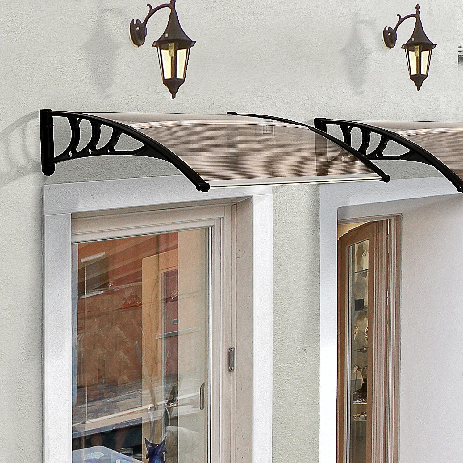 Outsunny Vordach Haustür wetterfest UV-beständig Polycarbonat