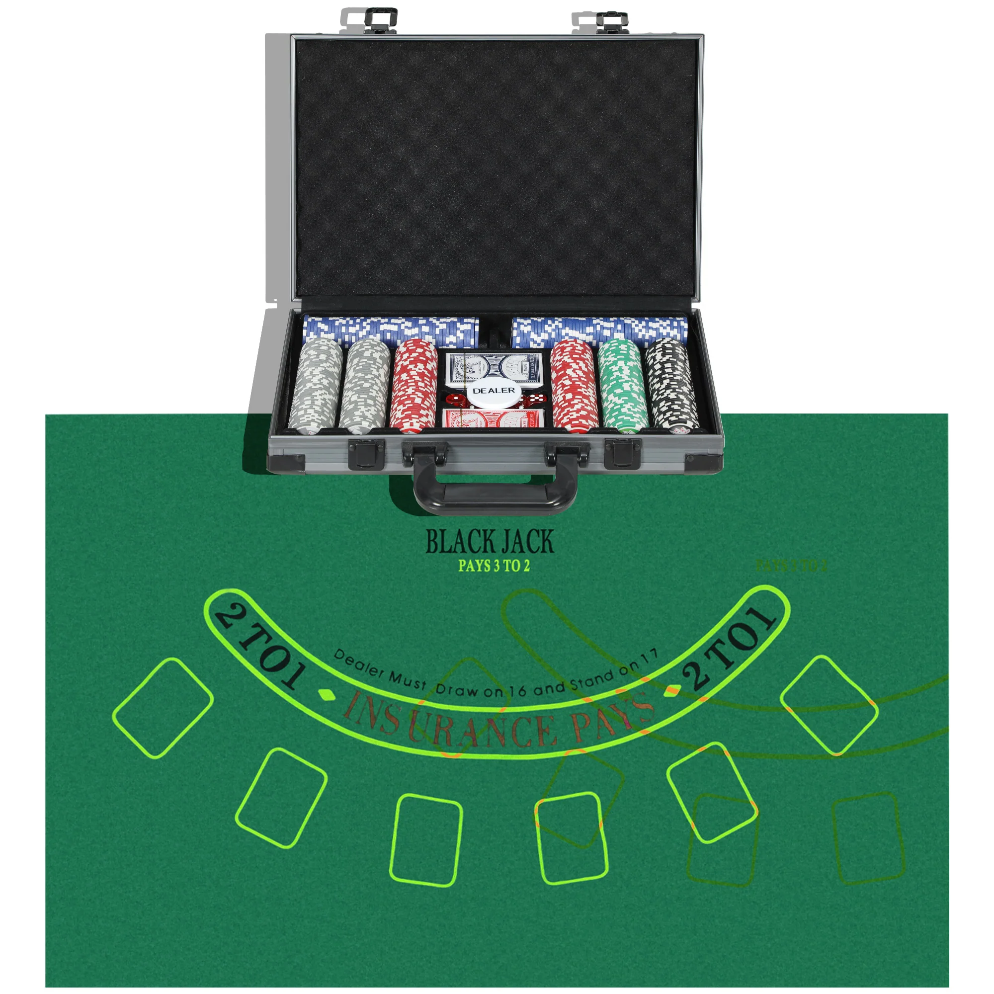 SPORTNOW Pokerkoffer Pokerset mit 400 Chips & Zubehör