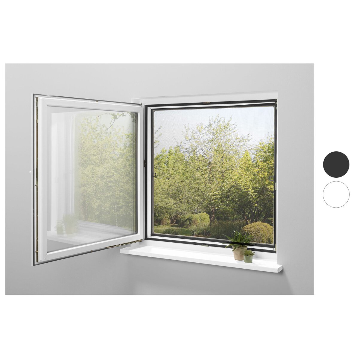 LIVARNO home Alu-Teleskop-Insektenschutzfenster, teilmontiert, 120 x 140 cm - B-Ware