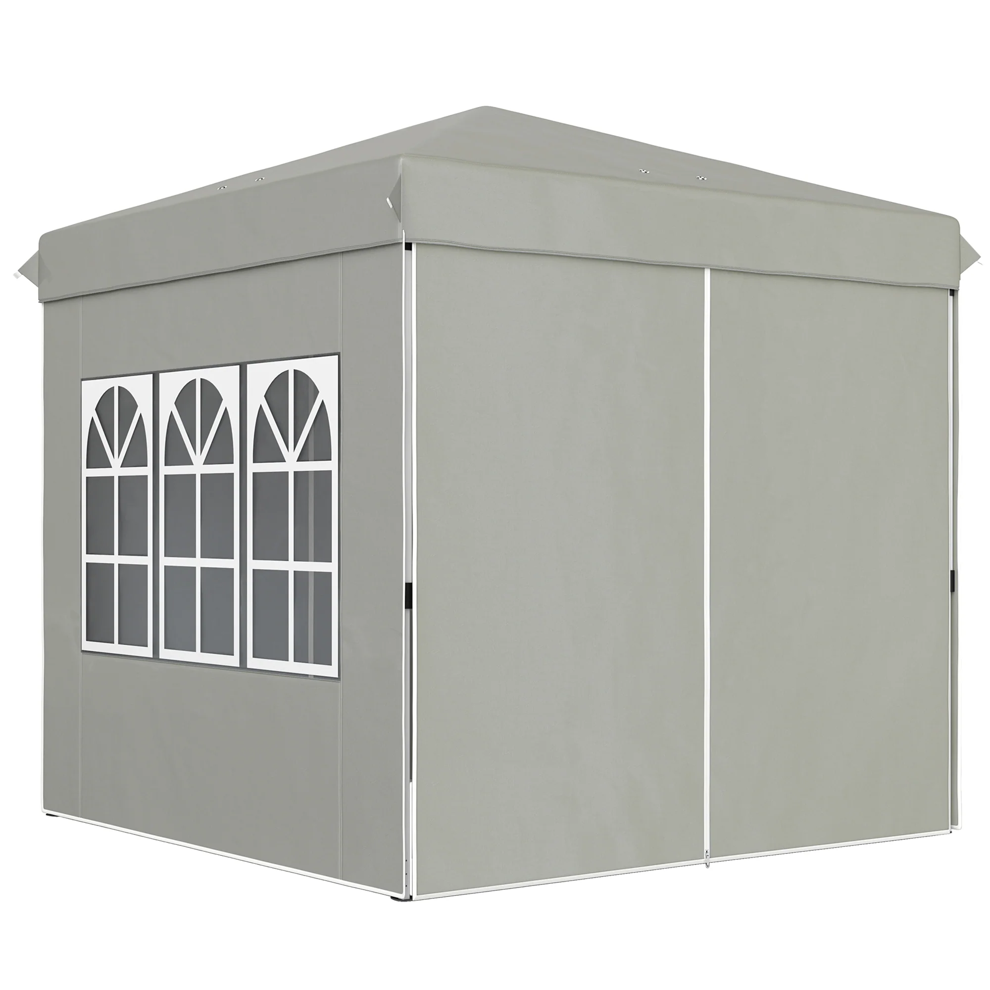 Outsunny Faltpavillon 2,5×2,5 m mit UV-Schutz & Seitenteilen