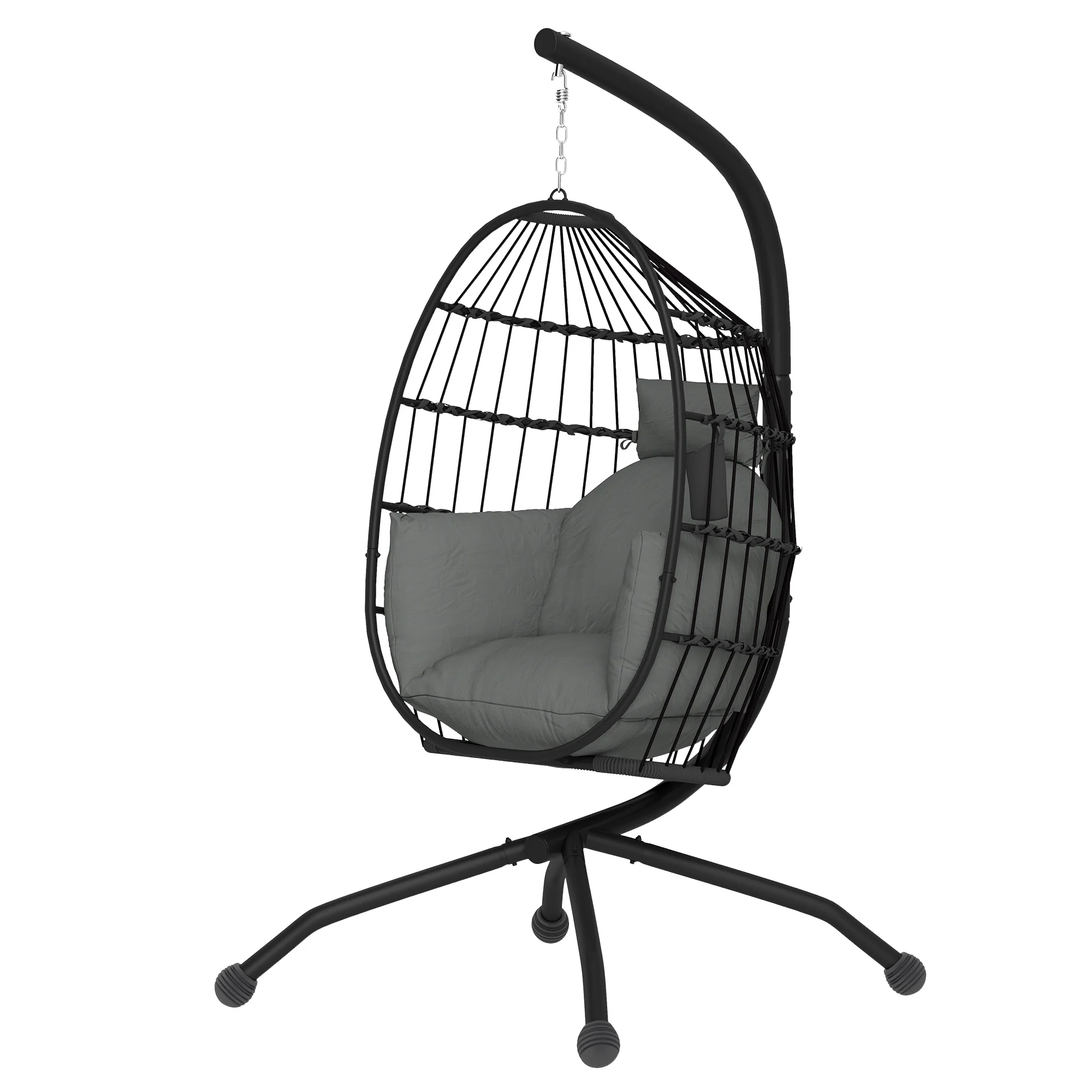 Outsunny Hängesessel Outdoor faltbar mit Becherhalter