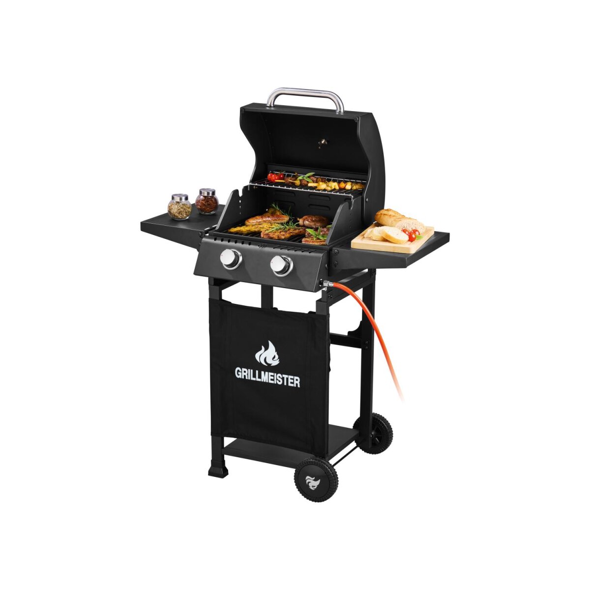 GRILLMEISTER Gasgrill 2-Brenner »Memphis«, mit Warmhalterost - B-Ware neuwertig