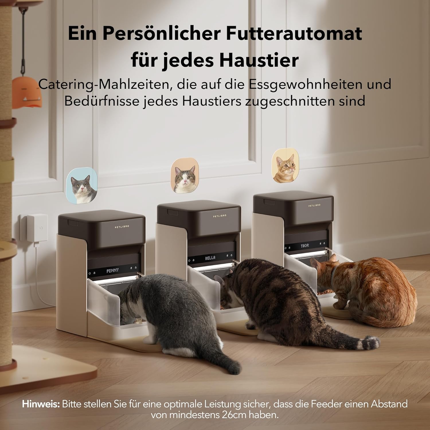 PETLIBRO RFID Futterautomat für Katze, 5G Wi-Fi Automatischer Haustier-Futterspender, Katzen-Futterautomat mit Collar-Tag-Sensor, Automatischer Katzenfutterspender mit App, 1–10 Mahlzeiten, 3L