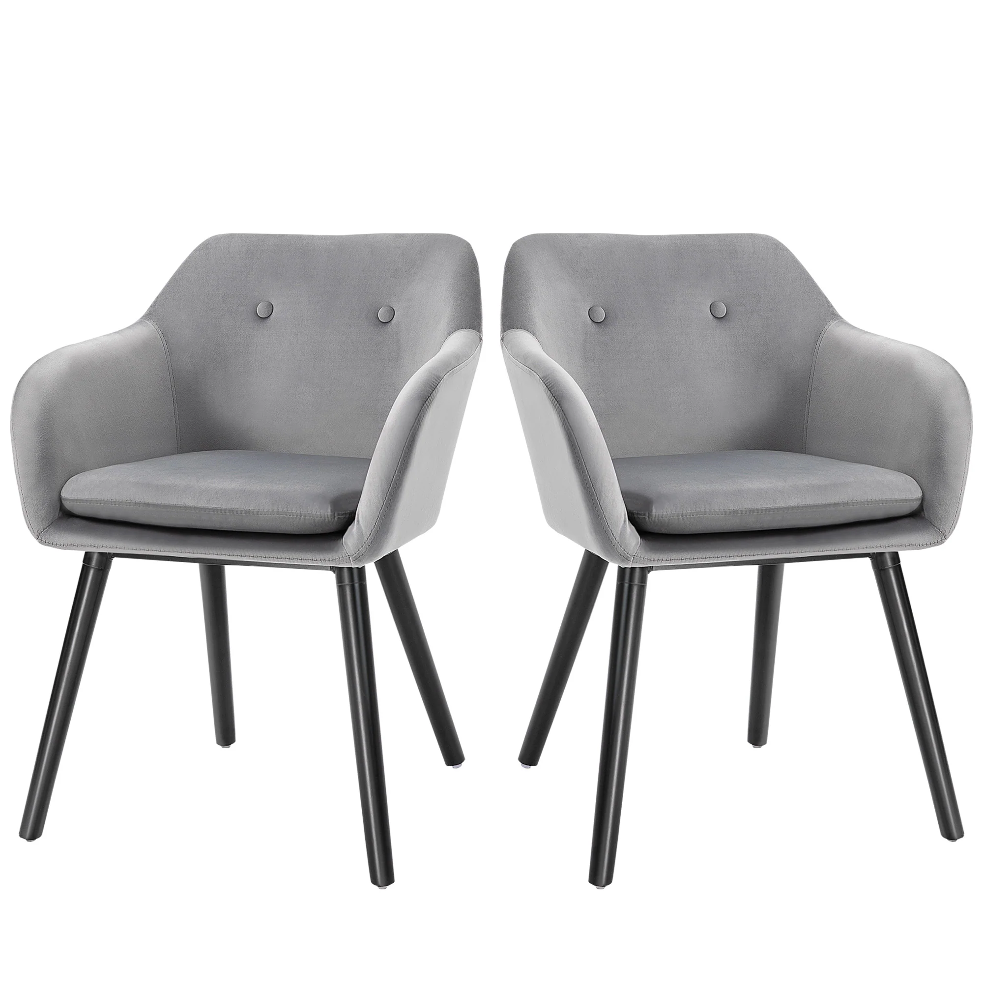 HOMCOM Esszimmerstühle 2er-Set Samtbezug hohe Rückenlehne