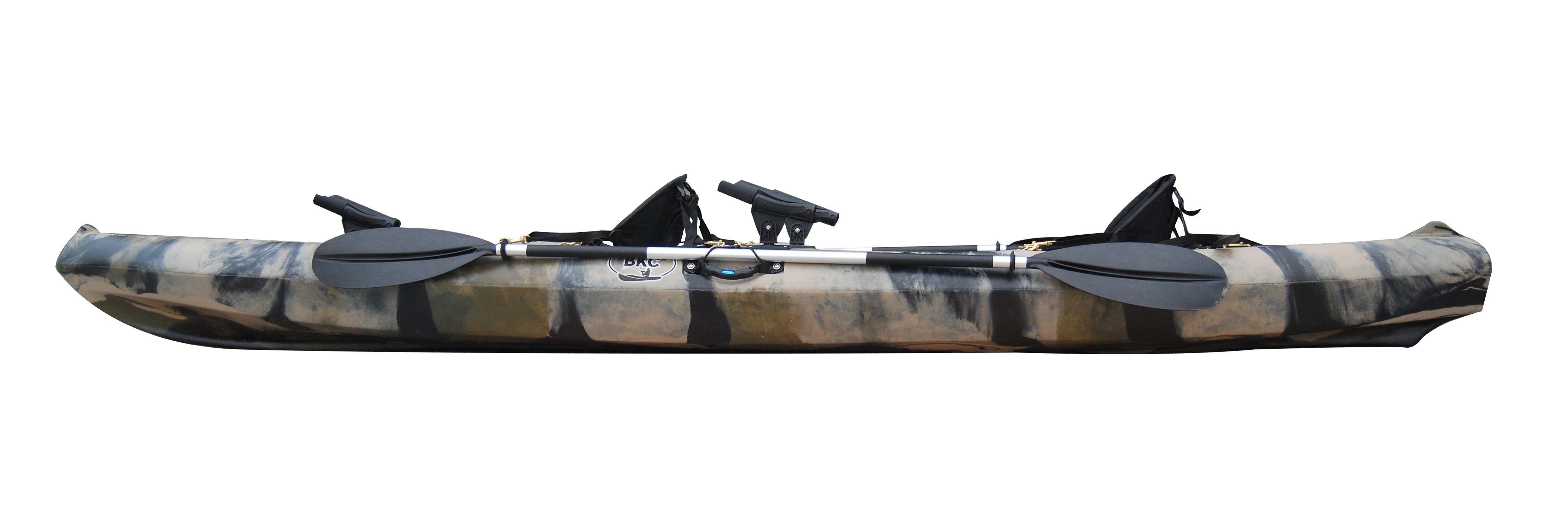 BKC TK181 Angler 12-foot, 8 inch Tandem 2 Person Sit On Top Fishing Kayak w/ Padded Seats and Paddles