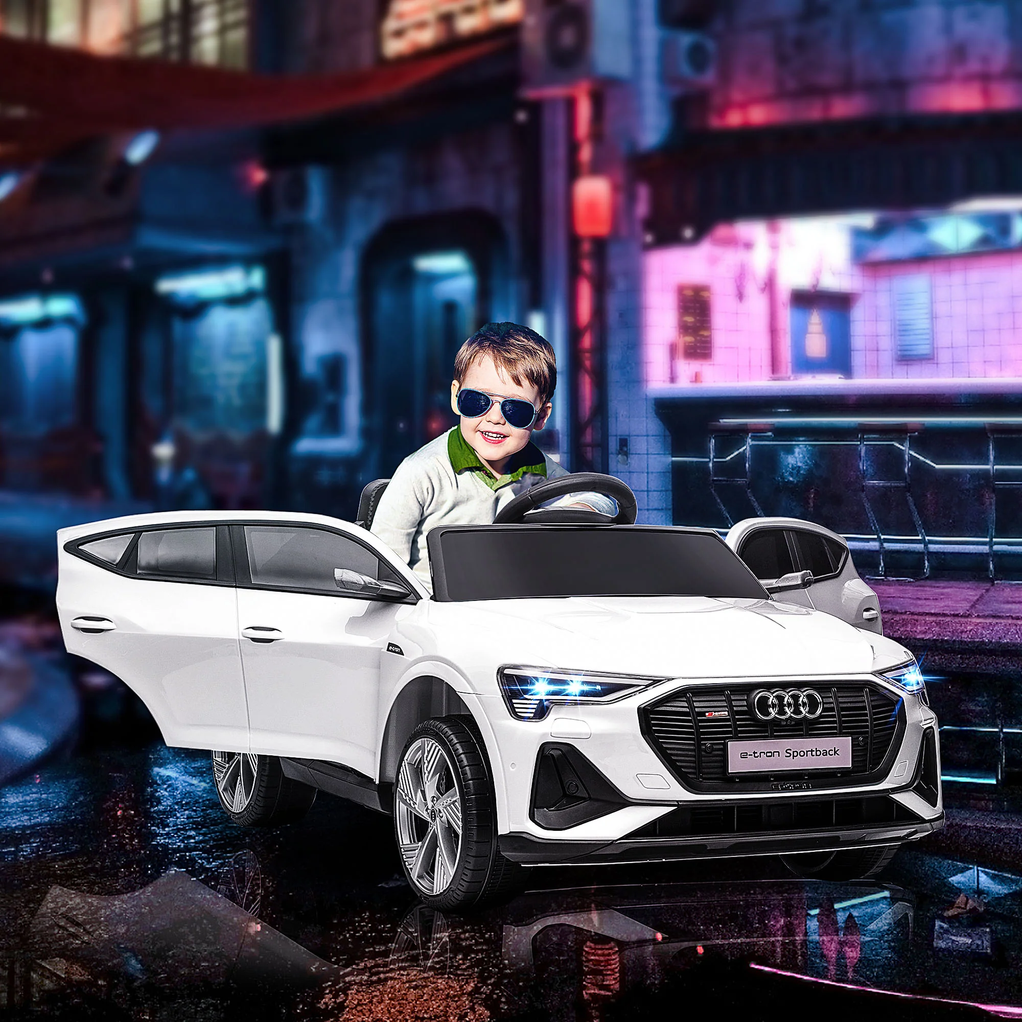 HOMCOM Audi E-tron Kinderauto 12V mit Fernbedienung