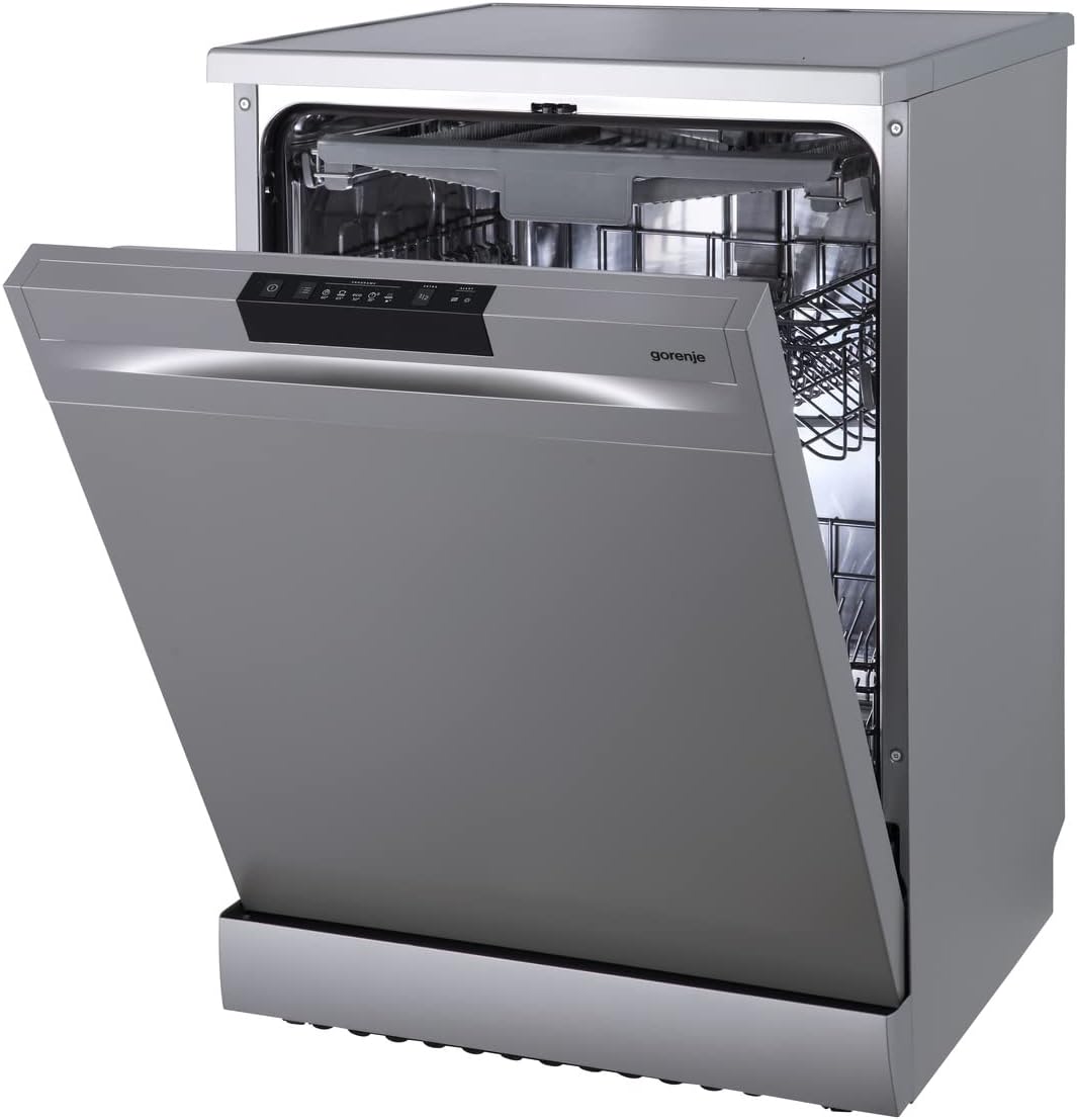 Gorenje GS 620 C10S Freistehender Geschirrspüler/ 60cm / 14 Maßgedecke / 3 Körbe / 5 Programme/Inverter PowerDrive Motor/SpeedWash/TotalDry/vollständiger Überlaufschutz/Grau Metallic