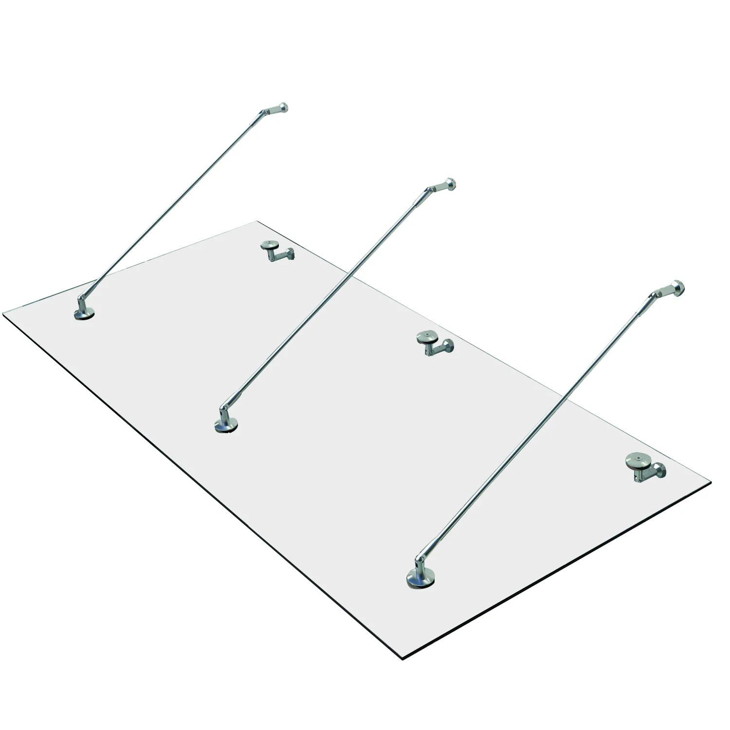 HOMCOM Glasvordach Vordach gehärtetes Glas Edelstahl lichtdurchlässig