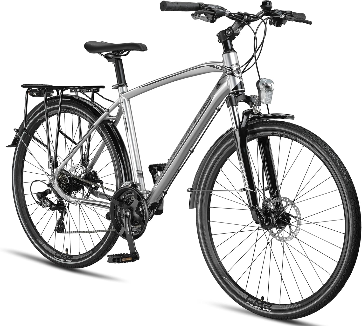 Licorne Bike Premium Touring Trekking Bike in 28 Zoll Aluminium Scheibenbremse Fahrrad für Jungen, Mädchen, Damen und Herren - 21 Gang-Schaltung - Mountainbike - Crossbike