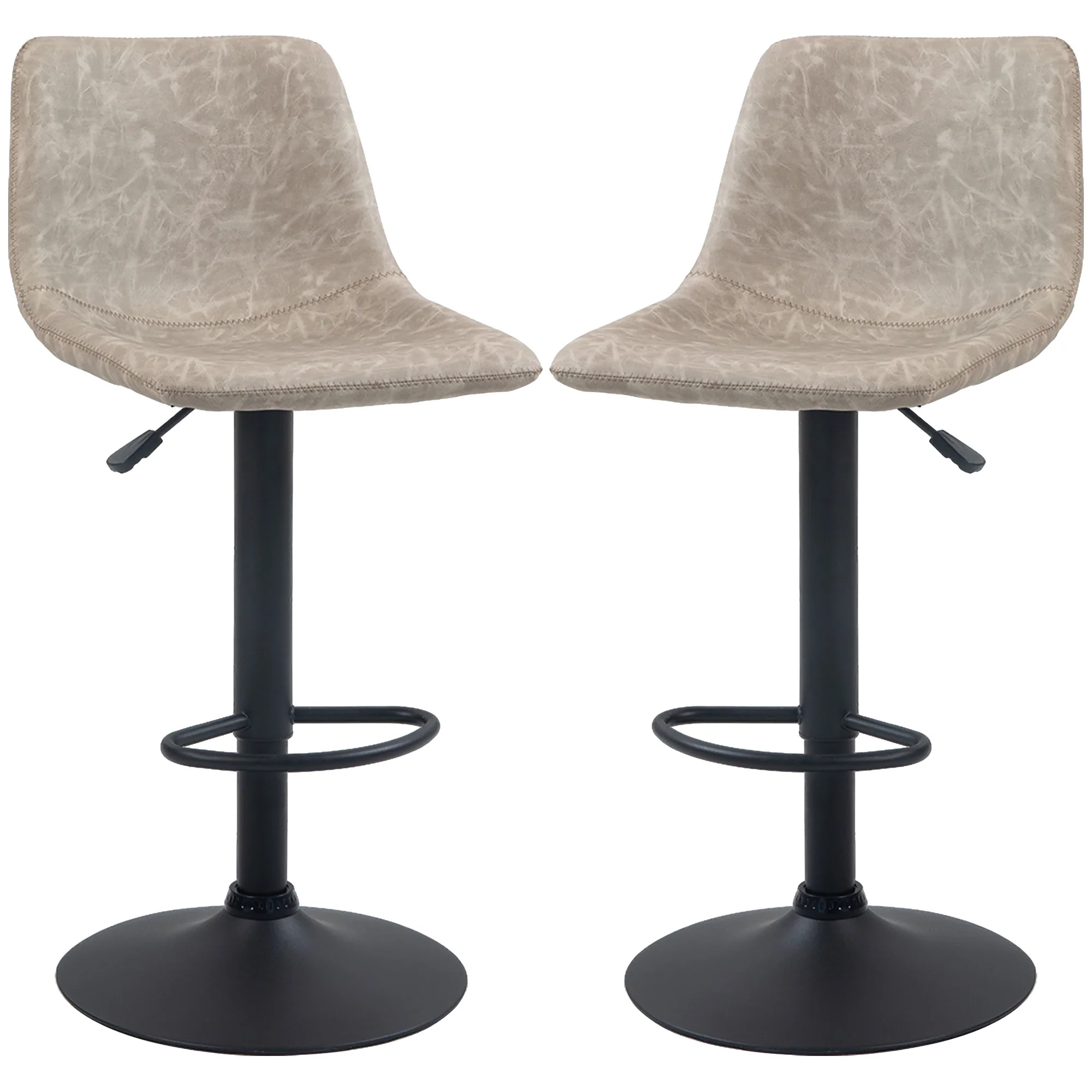 HOMCOM Barhocker 2er Set höhenverstellbar drehbar Retro-Style