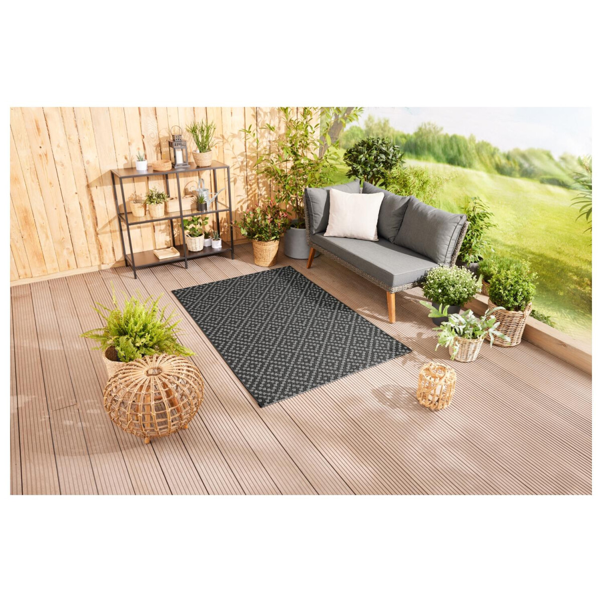 LIVARNO home Outdoorteppich, 120 x 180 cm (Gemustert geometrisch) - B-Ware sehr gut