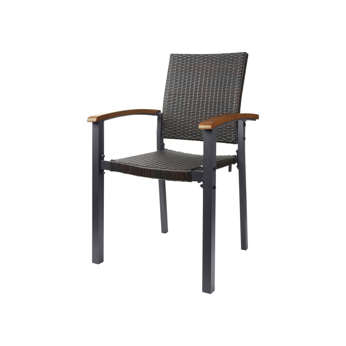 LIVARNO home Stapelstuhl »Valencia«, mit PE-Rattan Geflecht, braun/schwarz - B-Ware sehr gut