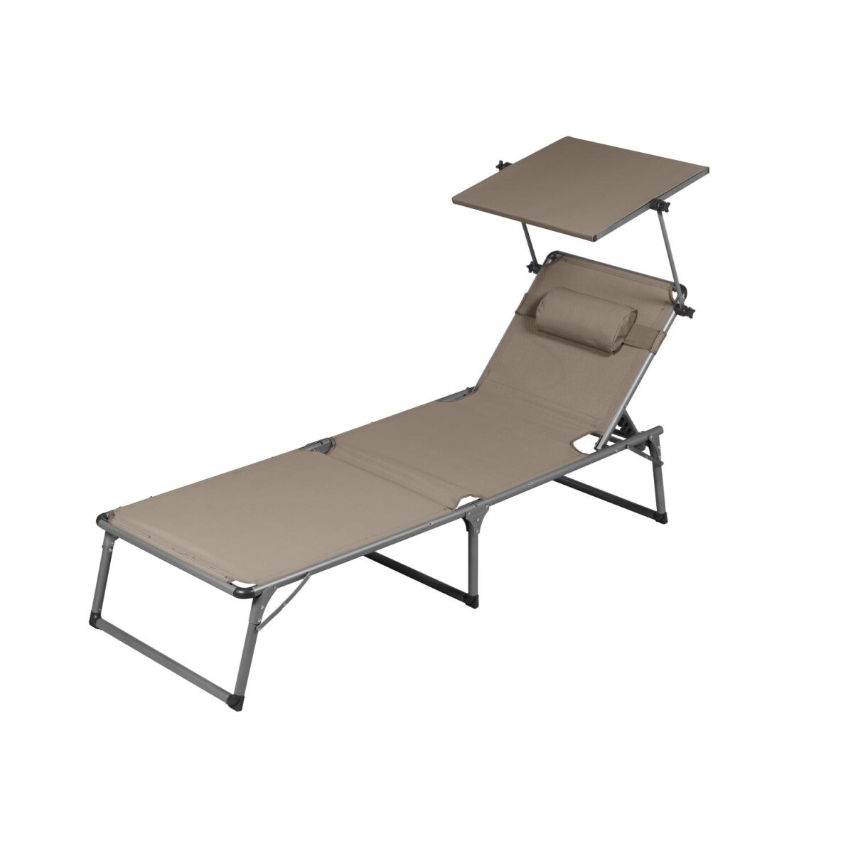 LIVARNO home Alu-Dreibeinliege »Houston«, mit Sonnendach, taupe - B-Ware sehr gut