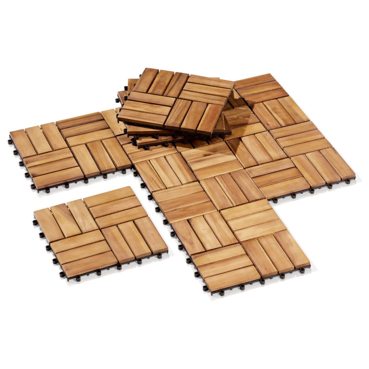 LIVARNO home Holzfliesen, 10 Stück - B-Ware neuwertig