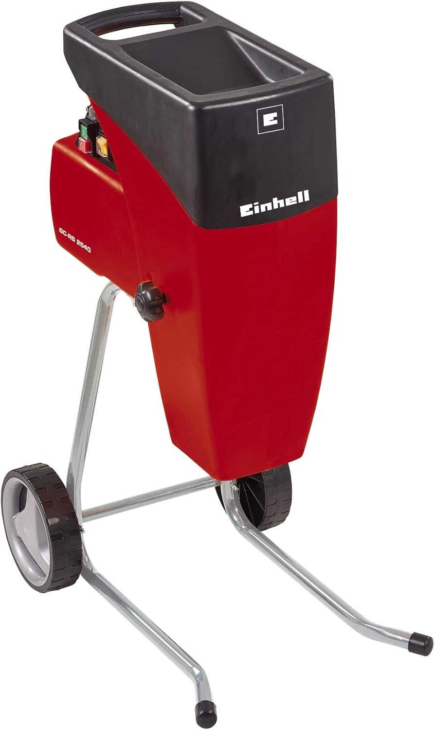 Einhell Elektro-Leisehäcksler GC-RS 2540 (Schneidwalze, Drehrichtungsumschalter, große Trichteröffnung, robustes Fahrgestell, inkl. Gartenabfallsack)