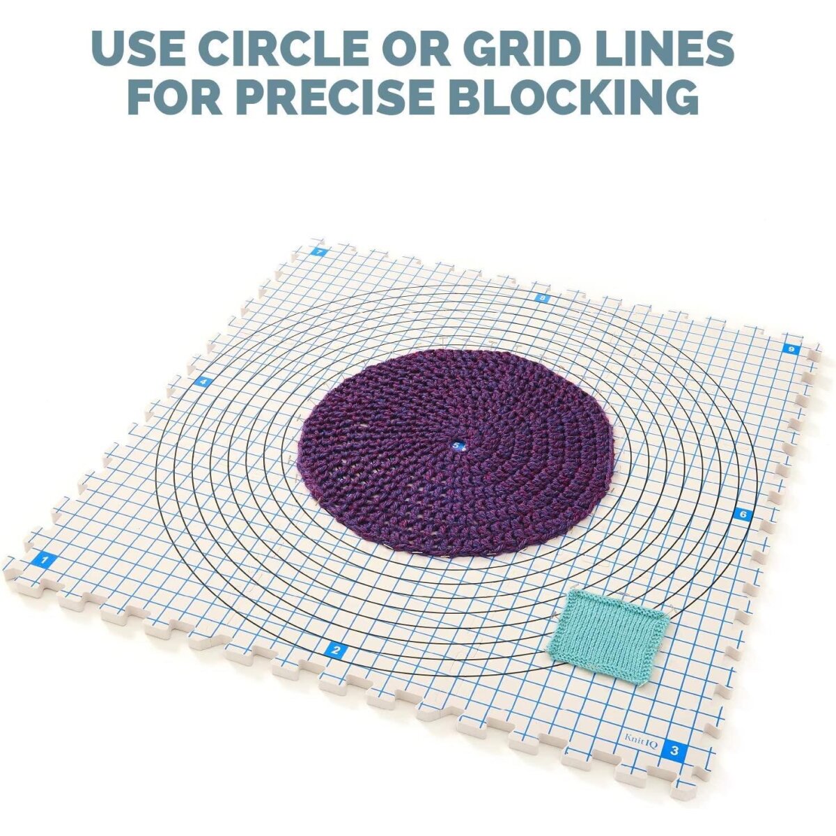 KnitIQ Spannmatten Häkel-Set – 9 1,9 cm tiefe Spannunterlagen, 32 x 32cm - B-Ware sehr gut