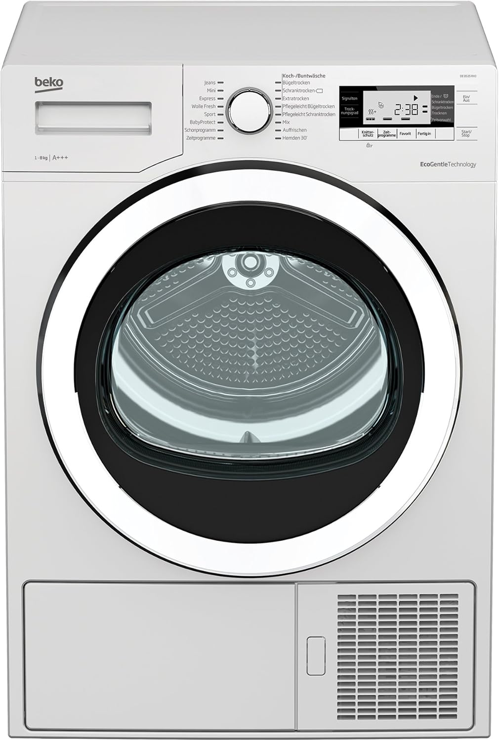 Beko B5T4824IF bPRO 500 Wschetrockner, 8 kg, Frontlader Wrmepumpentrockner, allergikergeeignet, 15 Programme, Dampffunktion, Knitterschutz, Silent-Programm, AquaWave Schontrommel, Wei