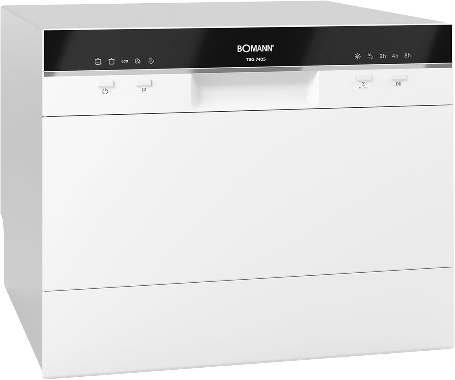 Bomann Mini Geschirrspüler mit Wasseranschluss | inkl. Schlauch | Tisch Geschirrspüler leise | Mini Spülmaschine für kleine Küchen/Camping | Spülmaschine klein m. Überlaufsicherung | TSG 7405 weiß