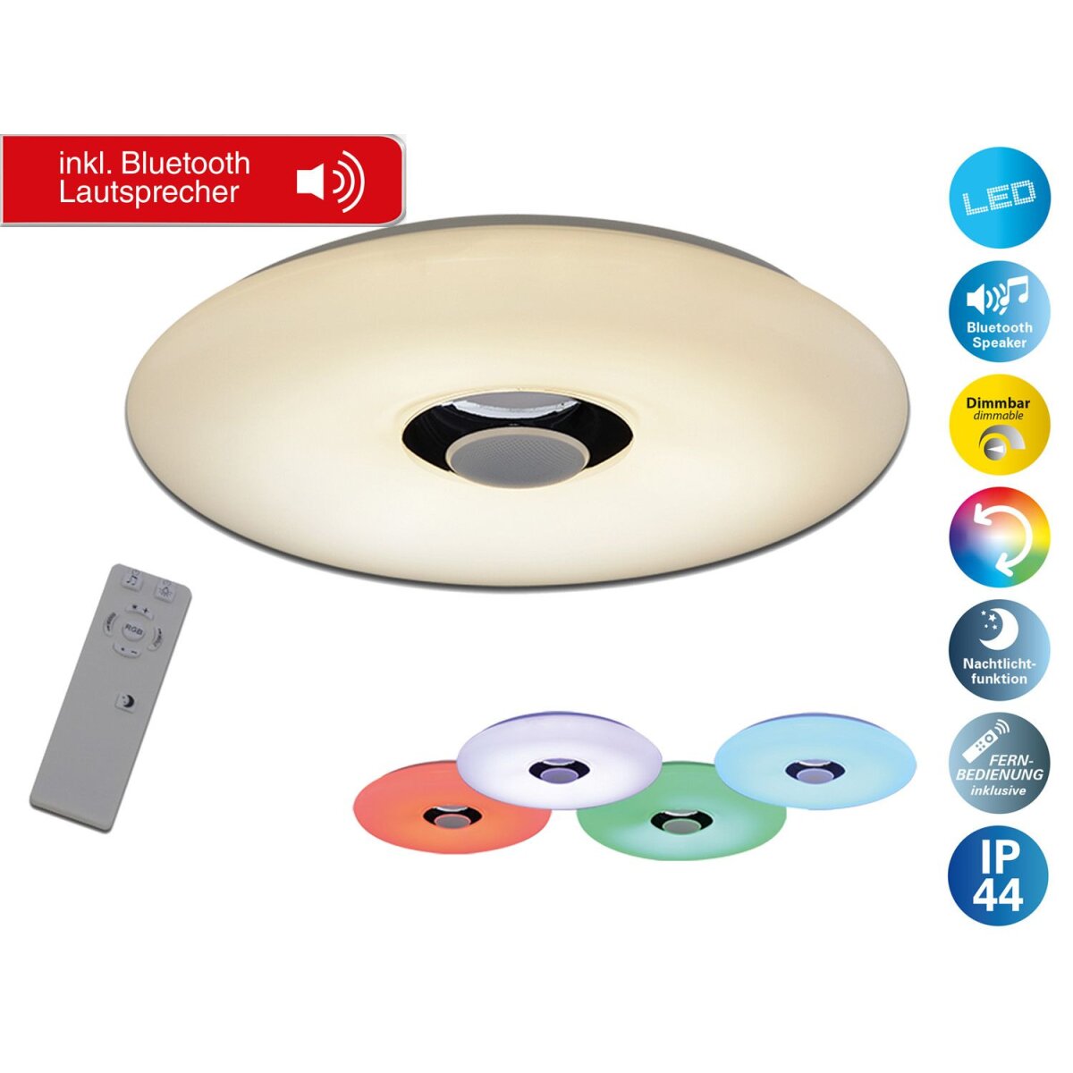 näve LED Deckenleuchte »Nashville«, Farbwechsler und Nachtlichtfunktion - B-Ware neuwertig