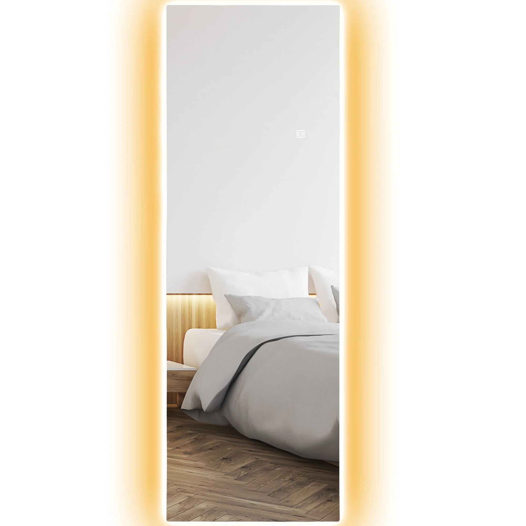 HOMCOM LED-Ganzkörperspiegel 40 × 120 cm, rahmenlos mit Touch-Steuerung