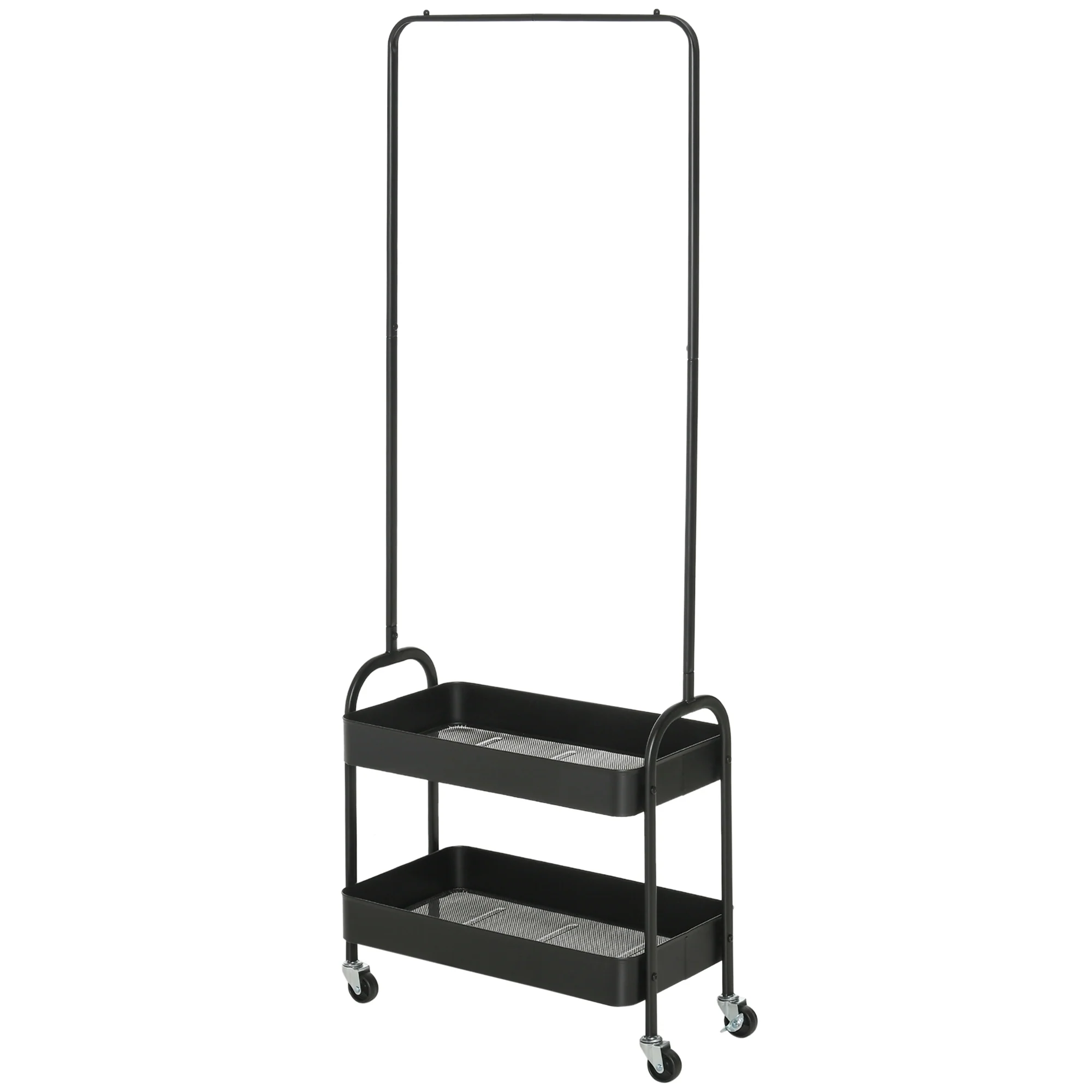 HOMCOM Garderobenständer mit Rollen und Schuhablage