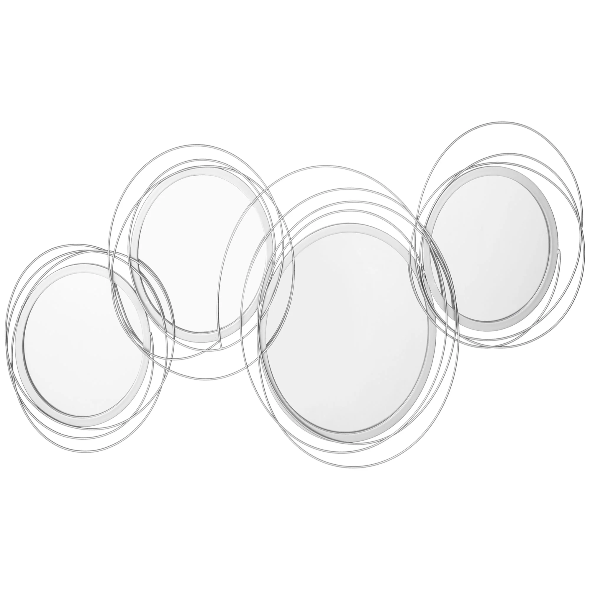 HOMCOM Wandspiegel Set rund Ensemble fertig zum Aufhängen