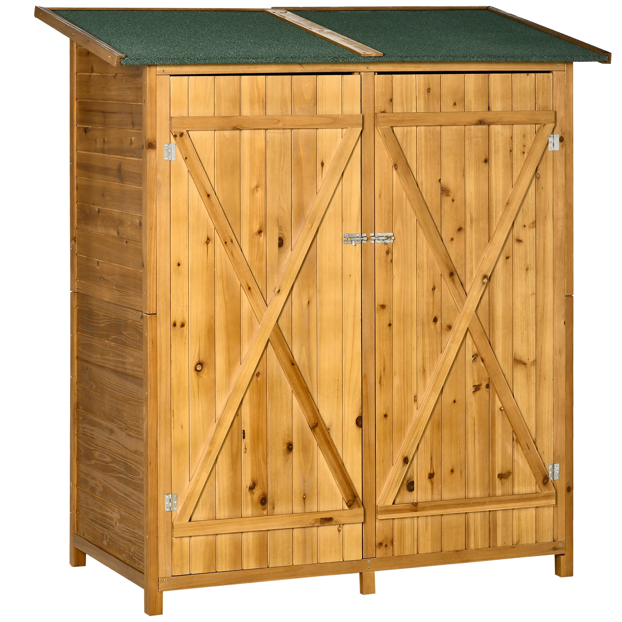 Outsunny Gartenschrank 140 × 75 × 157 cm Tannenholz Natur