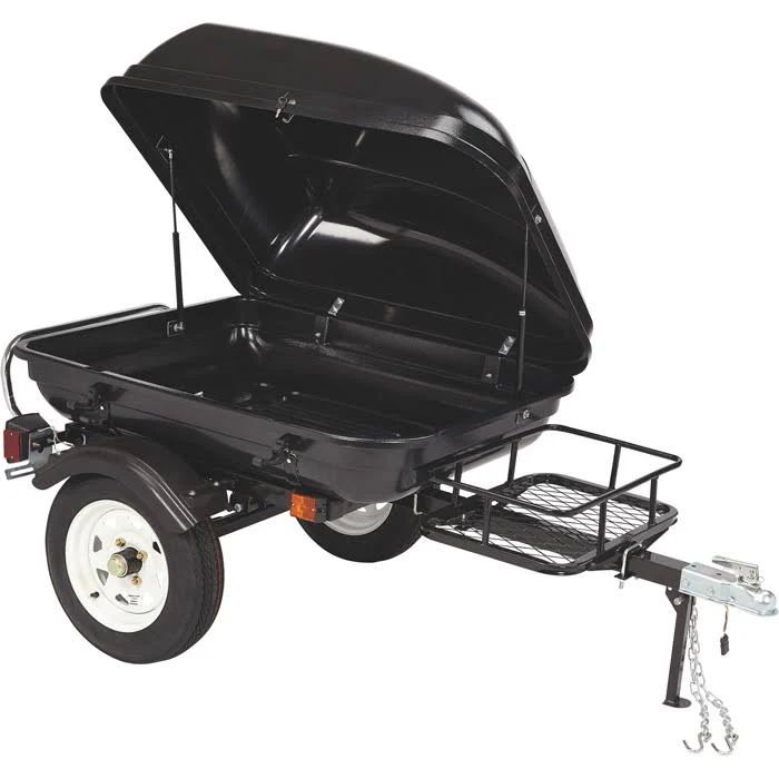 Ultra-Tow Tag-Along Pull Behind Motorcycle Cargo Trailer - Steel Frame, 16.6 cu.ft. Storage, 600-lb. Load Capacity 3806S118
