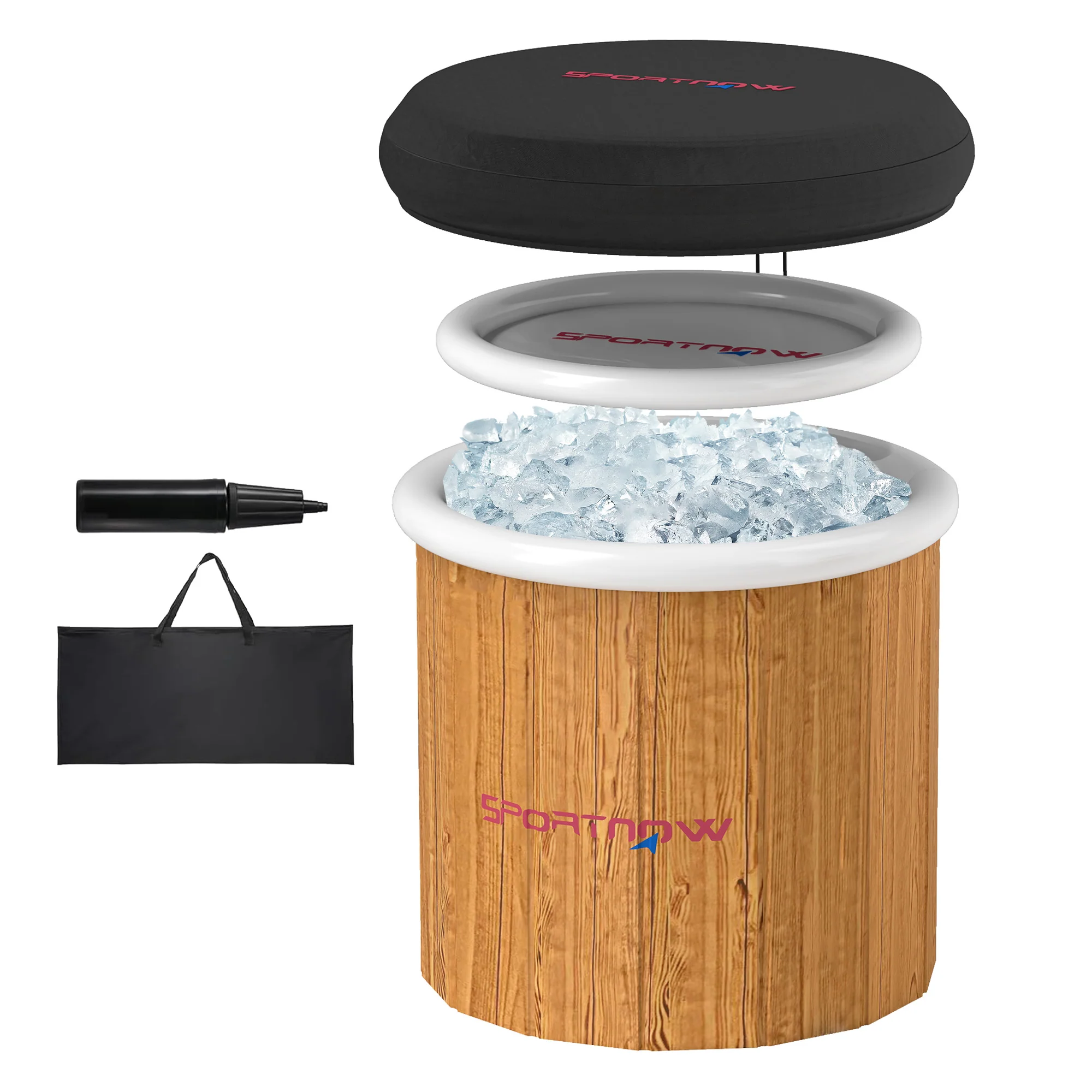 SPORTNOW Eisbadewanne faltbar mit Doppelabdeckung