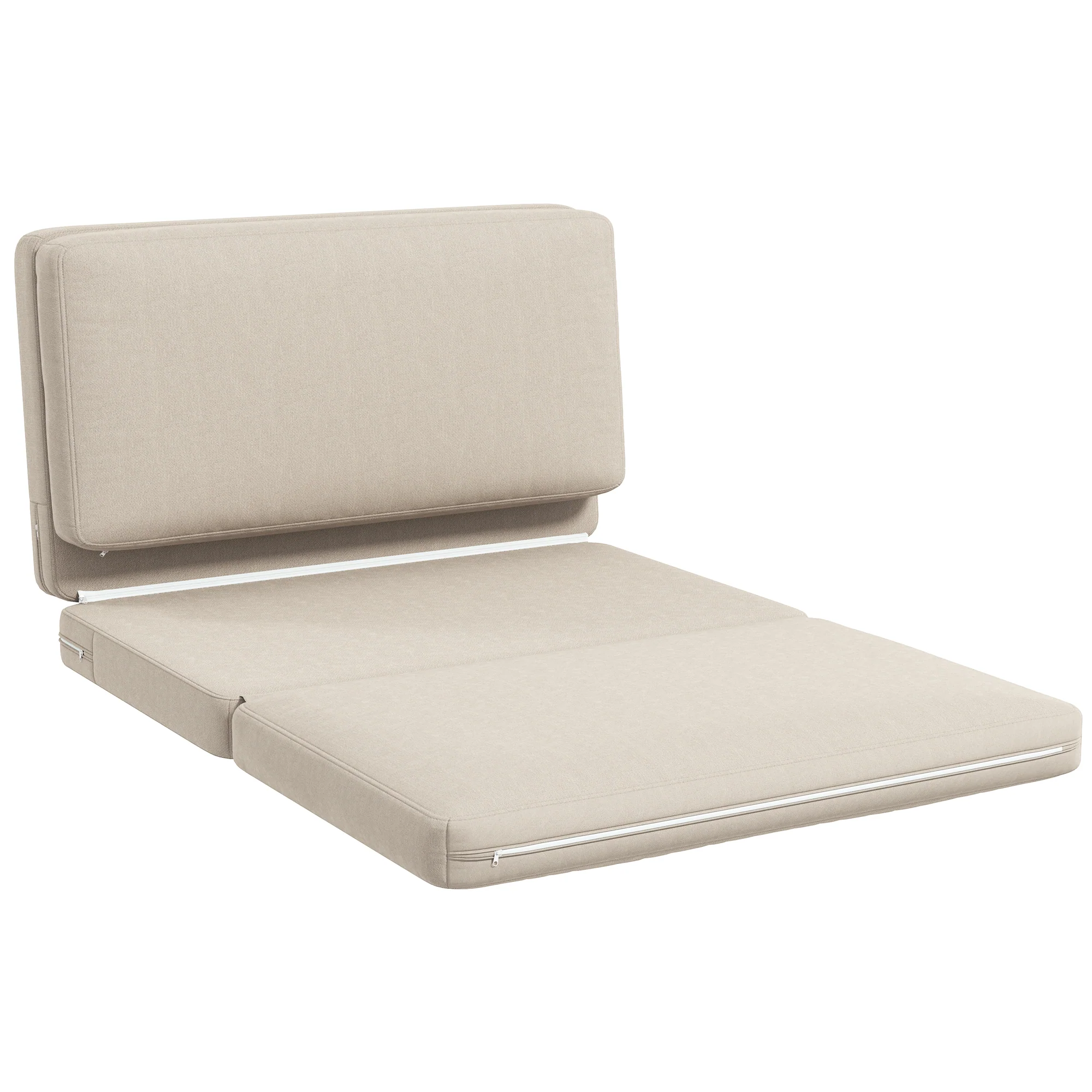 HOMCOM 3-in-1 Bodensofa klappbar mit Samtoptik Beige