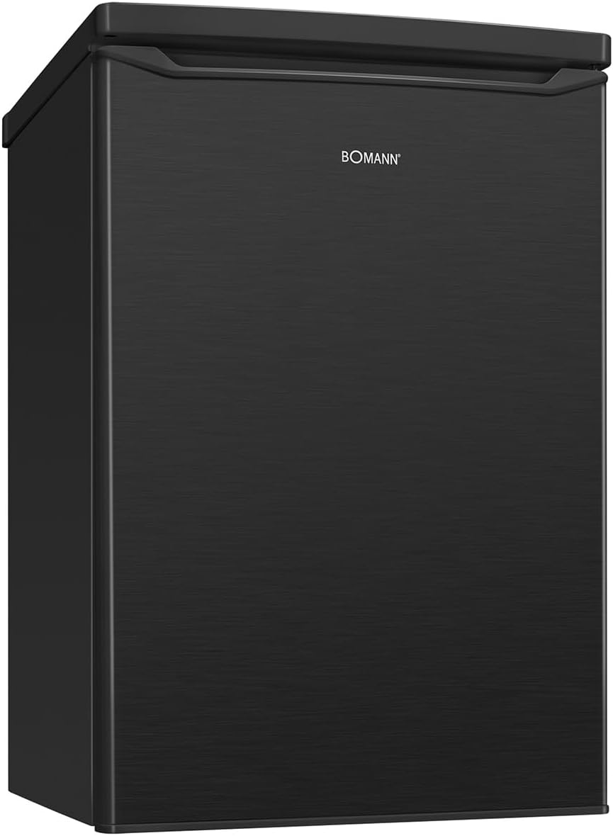 Bomann Kühlschrank mit Gefrierfach klein | Kühlschrank 2 Ablagen | leise | mit 4-Sterne Gefrierfach | Kühlschrank klein mit Obst- und Gemüsefach | Türanschlag wechselbar | KS 7251 schwarz