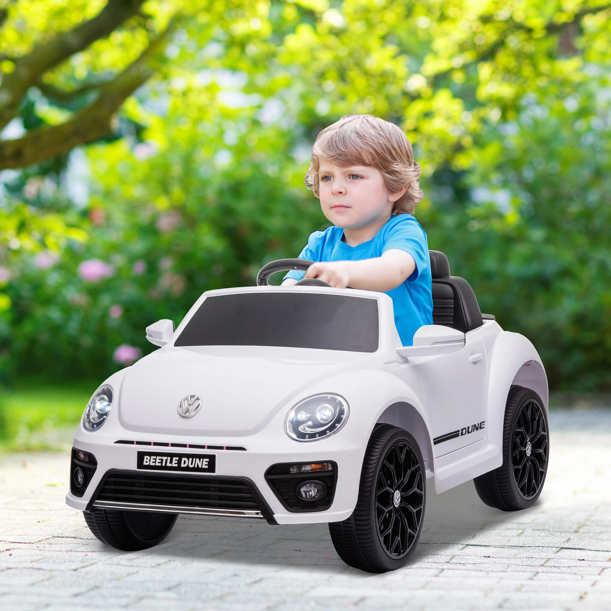AIYAPLAY Kinder Elektroauto 12V mit Fernbedienung Weiß