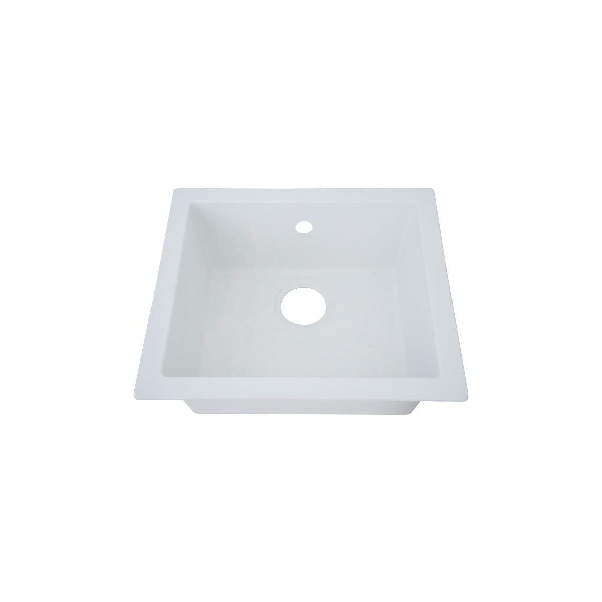 Respekta Mineralite Einbauspüle Ohio, 50 x 44 cm, weiß - B-Ware neuwertig