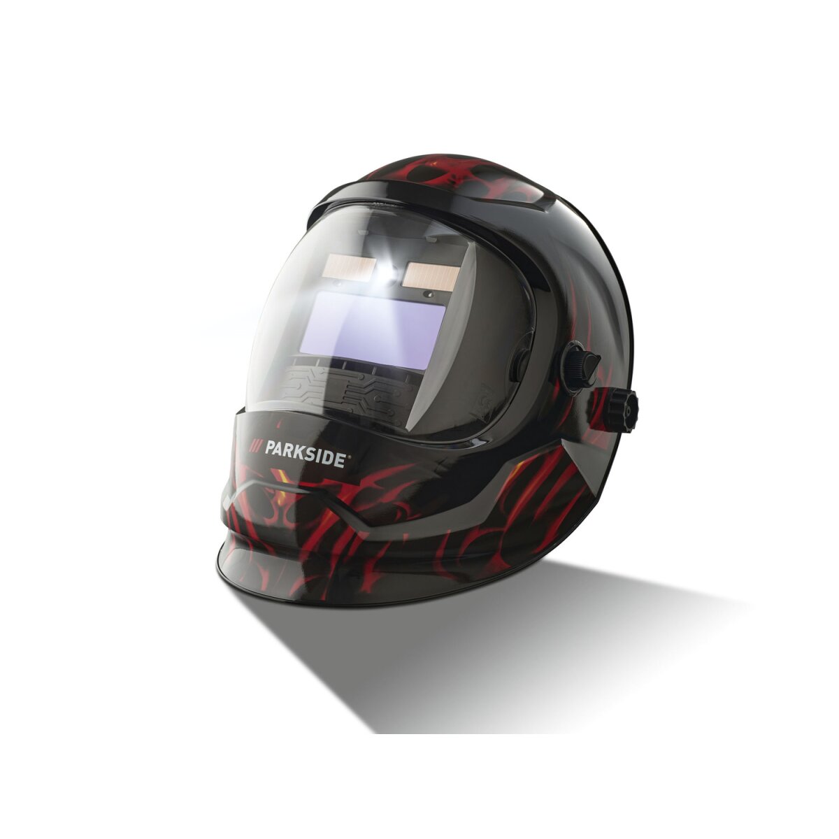 PARKSIDE® PSHL 2 D1 Automatik-Schweißhelm, mit LED, schwarz/flammig - B-Ware neuwertig