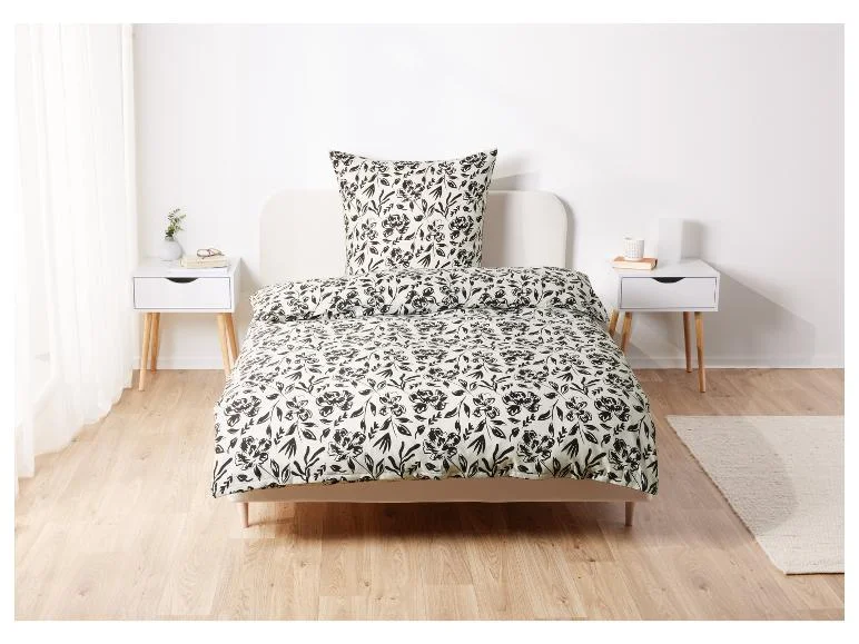 LIVARNO home Mikrofaser-Satin-Bettwäsche, 135 x 200 cm