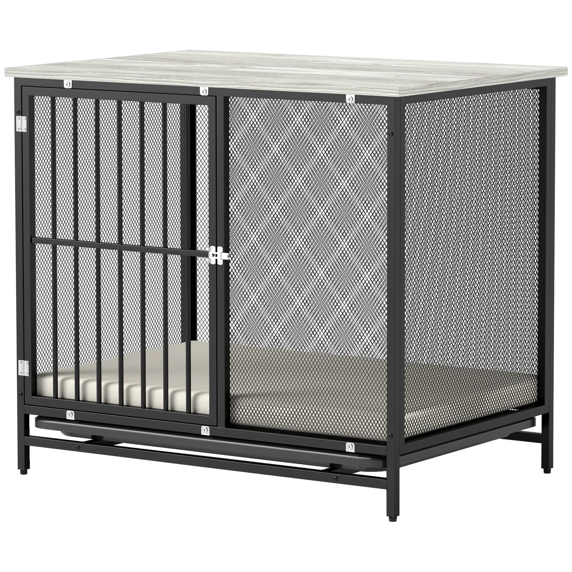 PawHut Hundekäfig mit Kissen und herausnehmbarer Bodenwanne