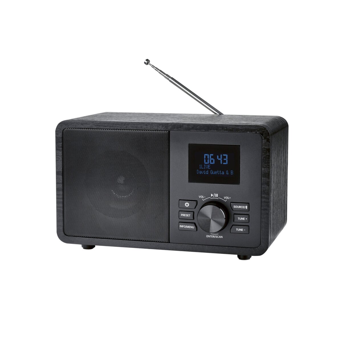 SILVERCREST® DAB+-Bluetooth®-Radio, in Holz-Optik (Schwarz) - B-Ware sehr gut