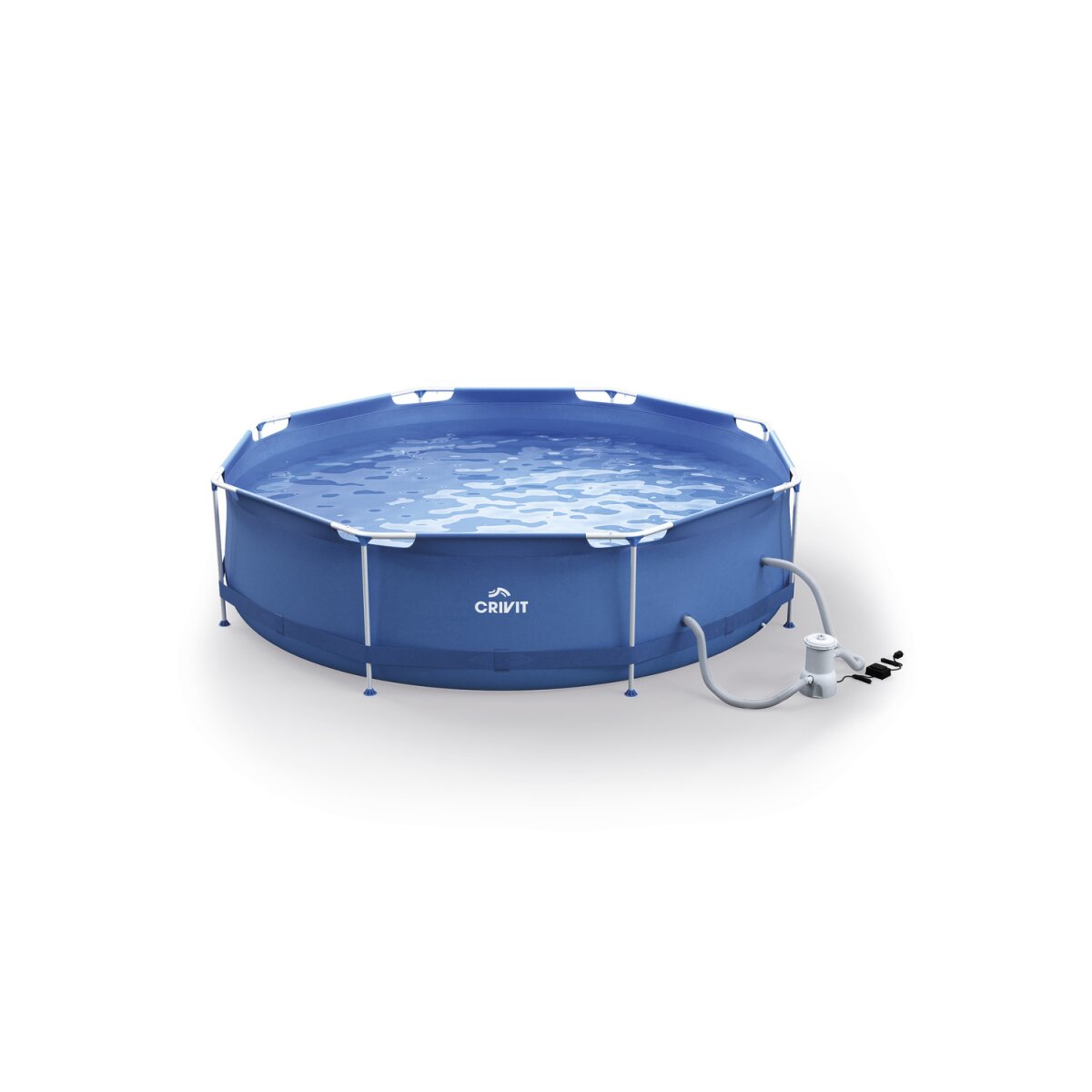 CRIVIT Metal-Frame-Pool, Ø 300 x H 76 cm, inkl. Fliterpumpe - B-Ware neuwertig